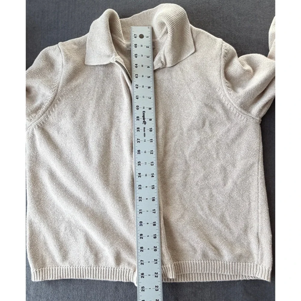 Croft and Barrow Zip Sweater Womens XL Beige Minimalist Normcore Capsule Neutral - Picture 8 of 9